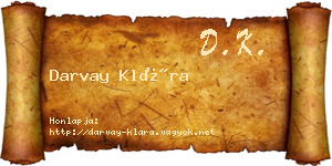 Darvay Klára névjegykártya